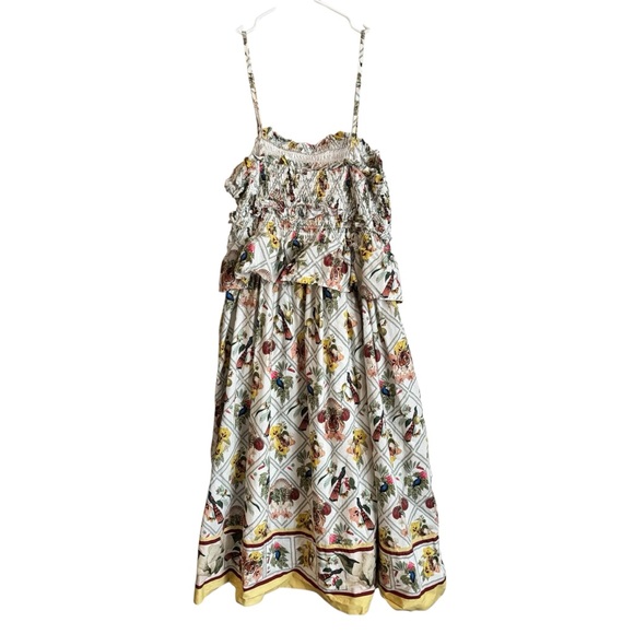 Anthropologie Floral Animal Patterned Smocked Midi Dress - Picture 4 of 7